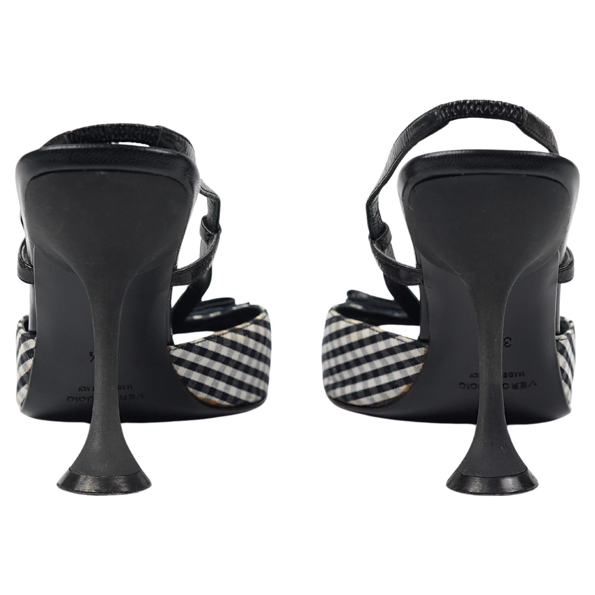 F/W 1999 Miu Miu Gingham Checkered Slingback Heels For Sale 4