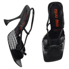 F/W 1999 Miu Miu Gingham Checkered Slingback Heels