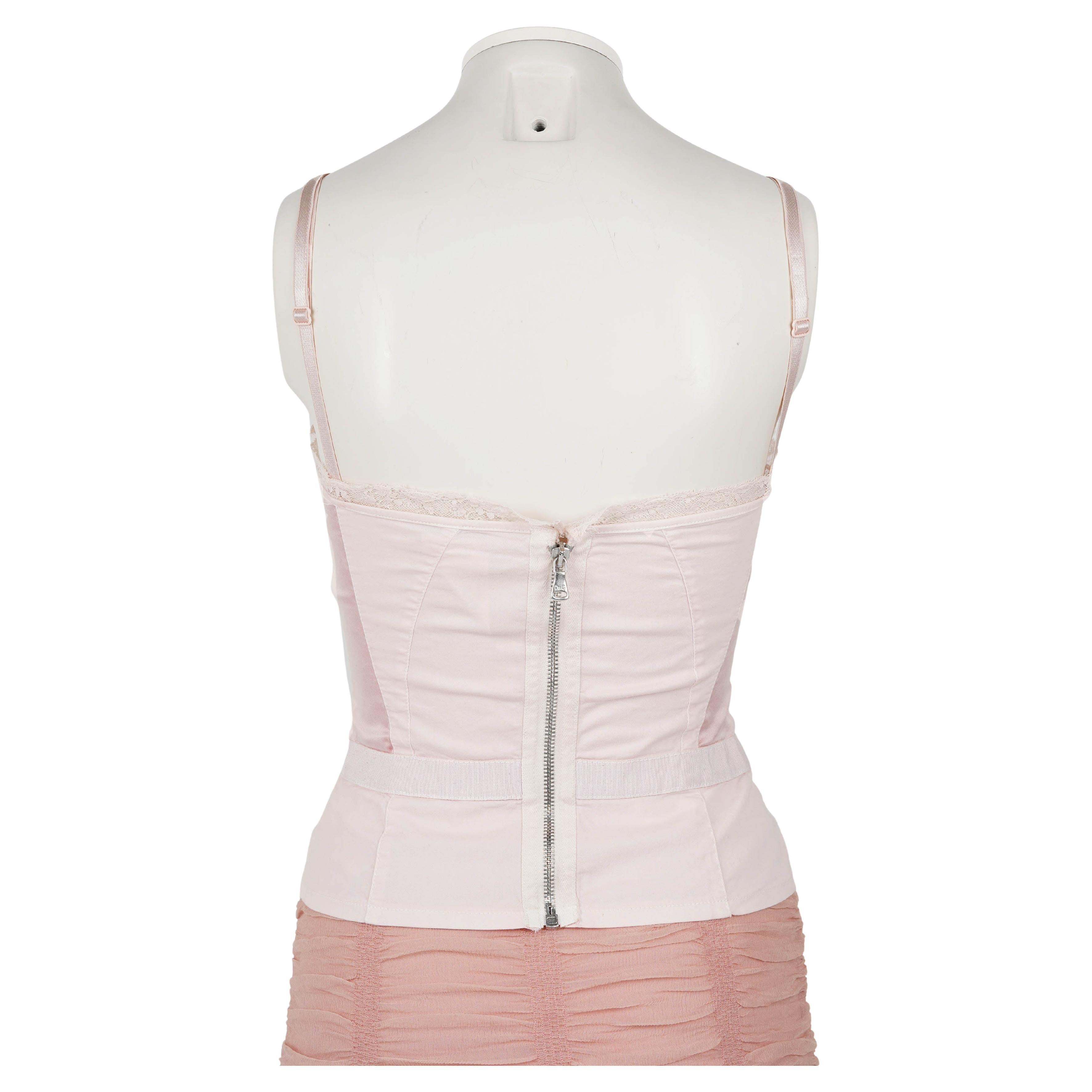 Top corsé de pasarela Dolce & Gabbana Primavera/Verano 2006 - Rosa empolvado IT 40 (XS/S) en venta 3