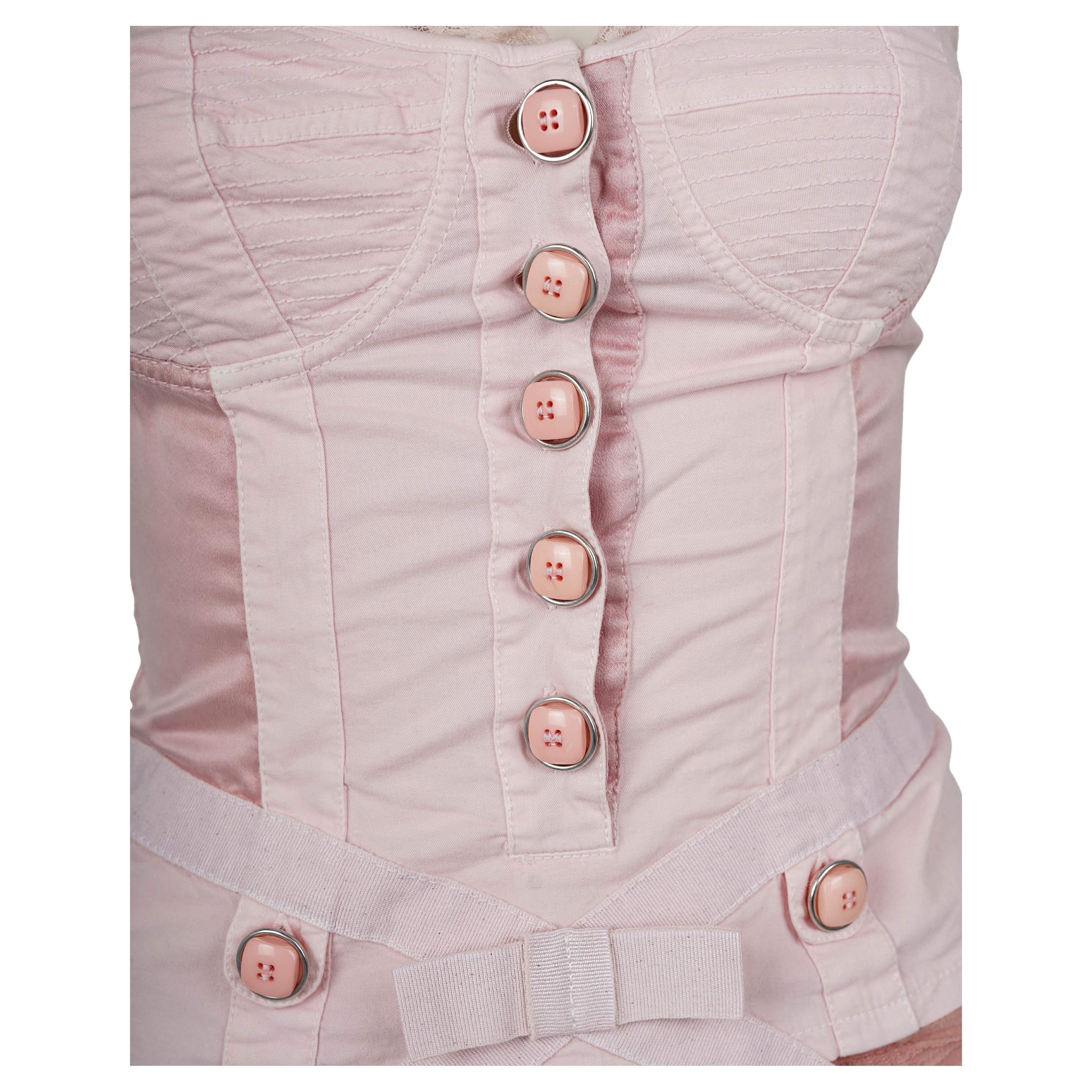 Top corsé de pasarela Dolce & Gabbana Primavera/Verano 2006 - Rosa empolvado IT 40 (XS/S) en venta 1