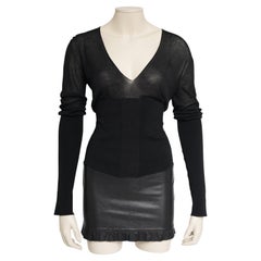 Gucci by Tom Ford Black Corset Knit Top (circa early 2000s) Size IT M