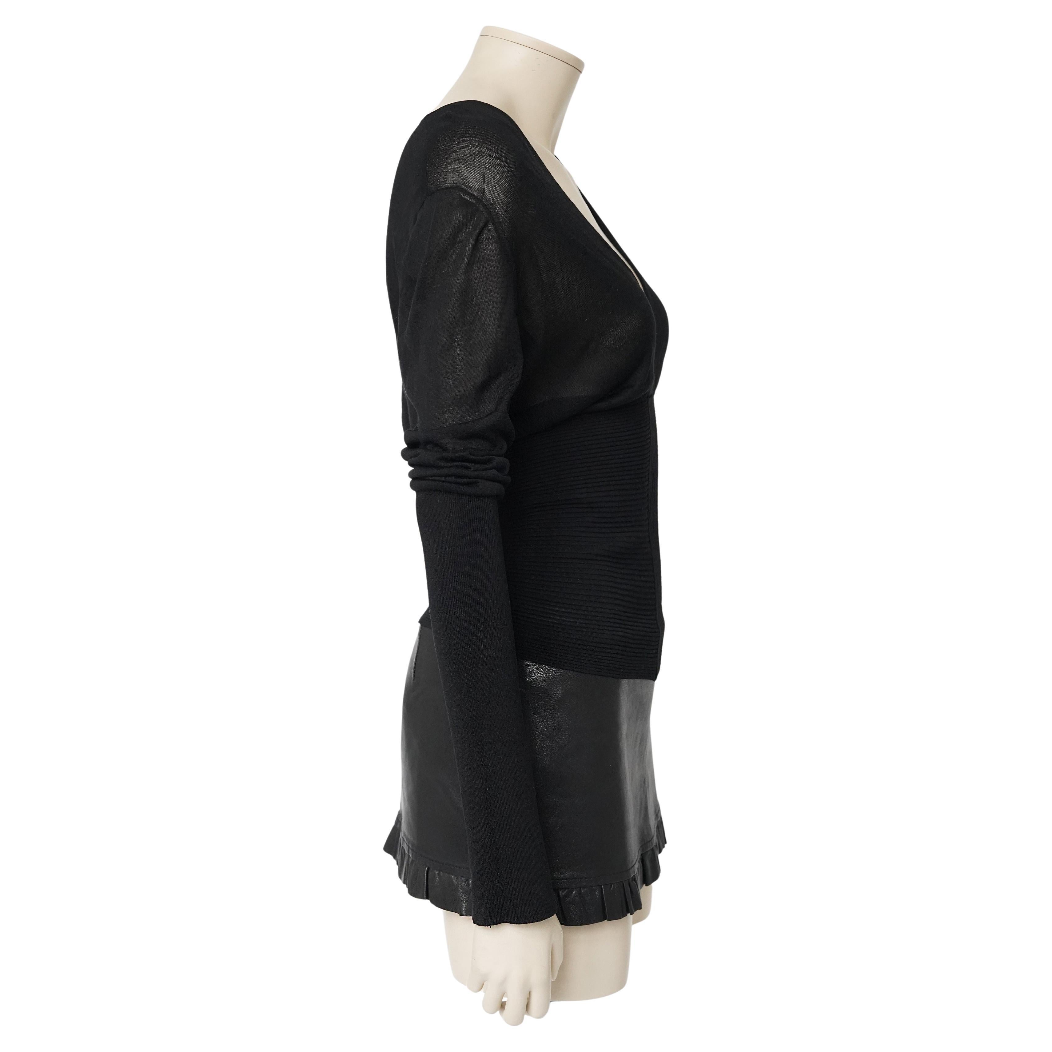 Noir Gucci by Tom Ford Top en maille corsetée noir (circa early 2000s) Size IT M en vente