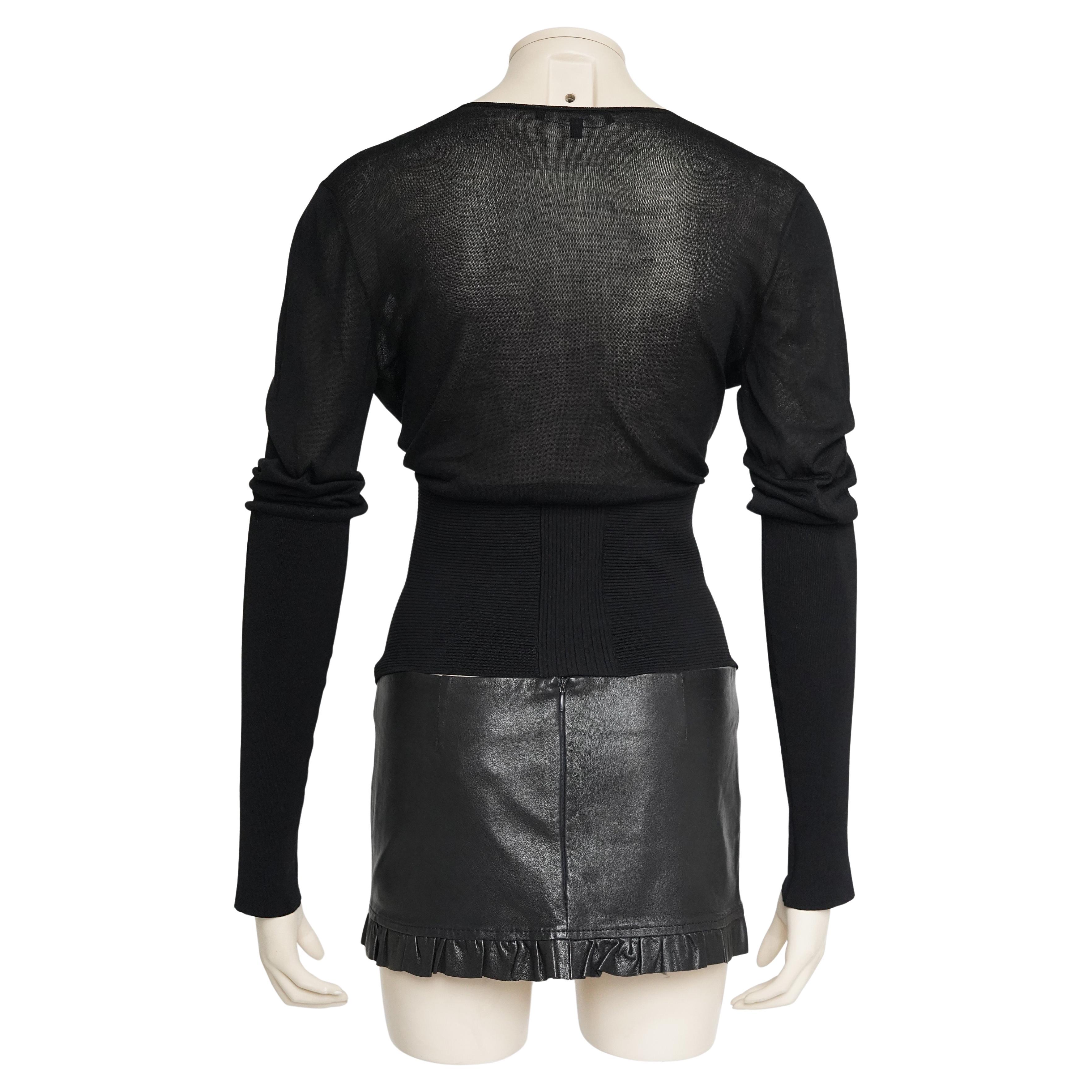 Gucci by Tom Ford Top en maille corsetée noir (circa early 2000s) Size IT M en vente 1