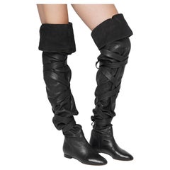 Chloé Herbst 2009 Laufsteg Oberschenkelhohe Piratenstiefel von Hannah MacGibbon Größe 37