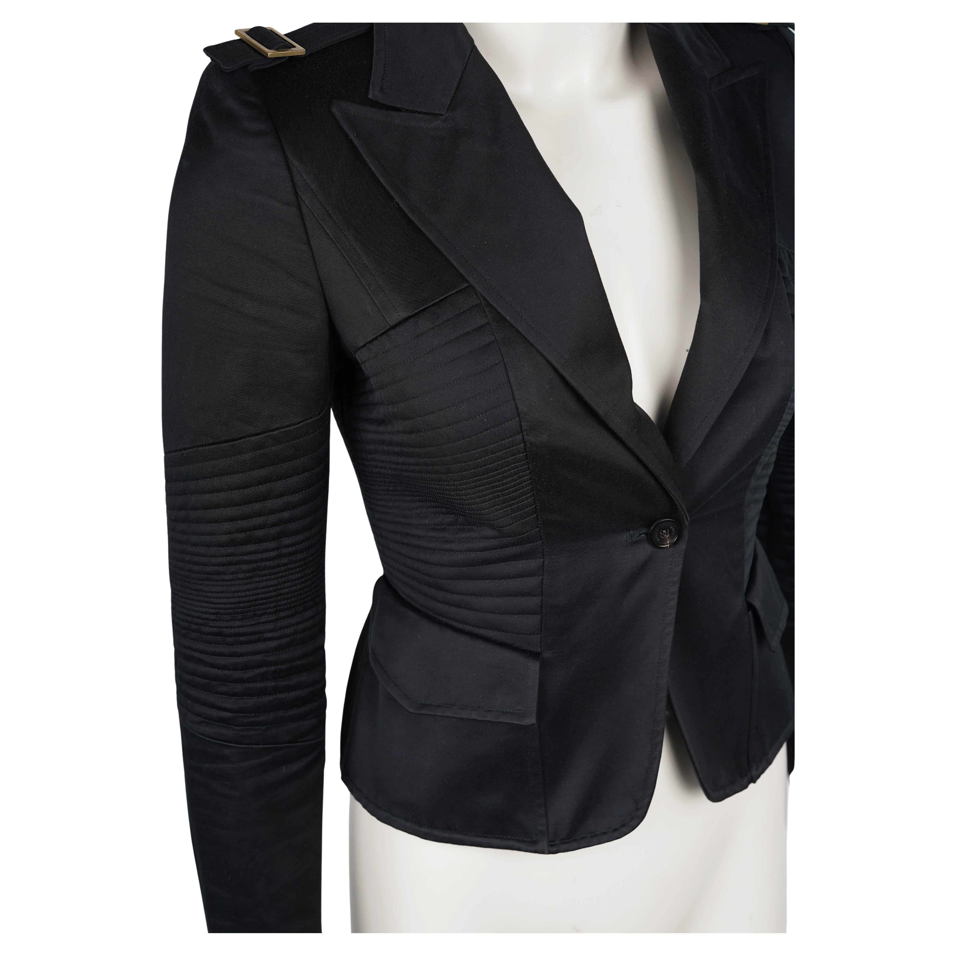 Tom Ford for Gucci Strukturierte, vom Militär inspirierte Jacke - FW 2003 (Schwarz) im Angebot