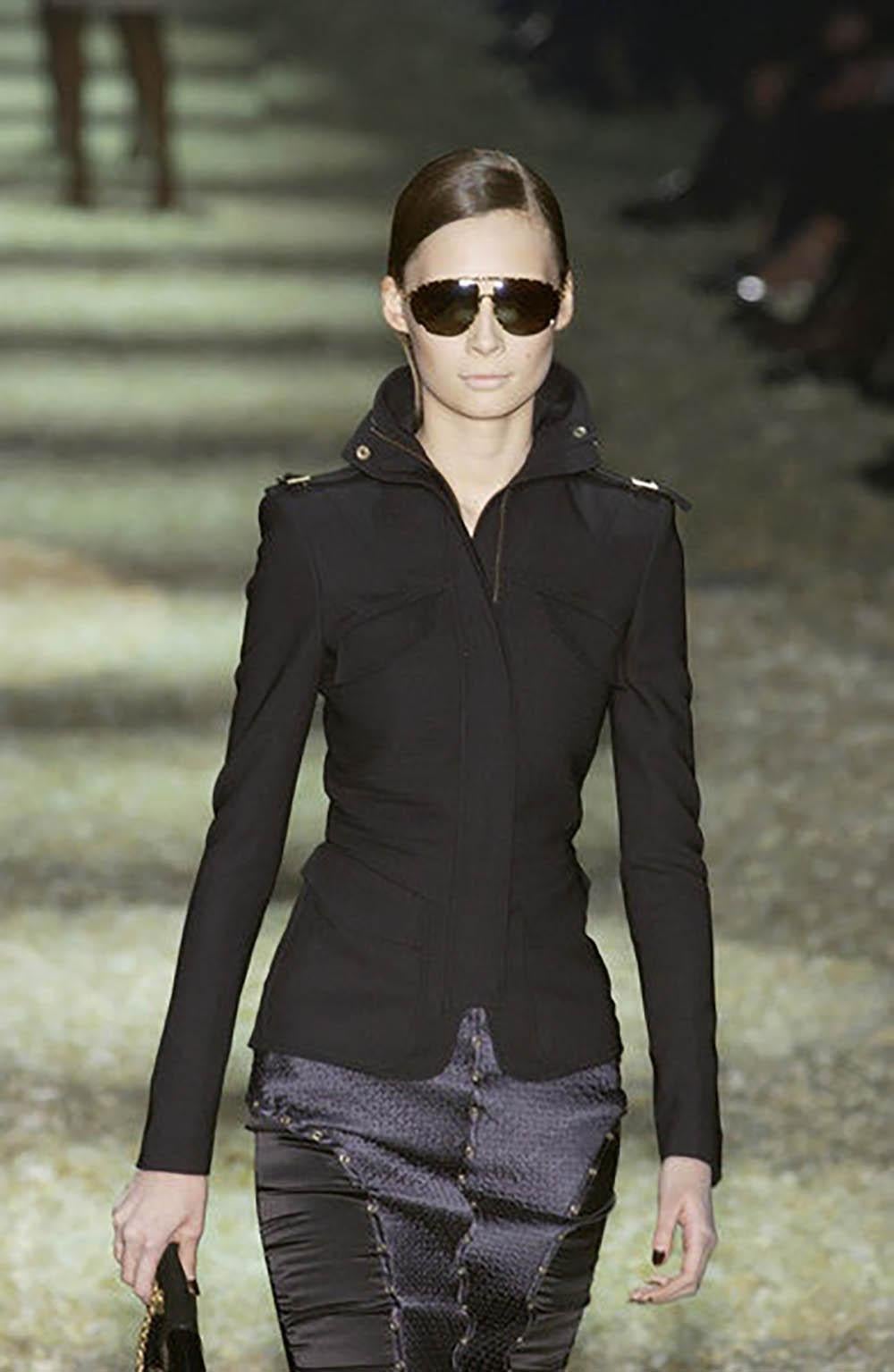 Tom Ford for Gucci Strukturierte, vom Militär inspirierte Jacke - FW 2003 im Angebot 2