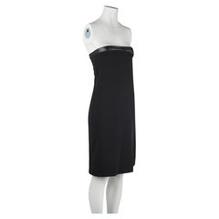Gucci by Tom Ford Strapless Bustier Dress, Fall 2001, Black Leather Trim, IT40