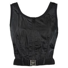 Prada Black Nylon Cropped Utility Vest / Top, Spring/Summer 1995 Size S