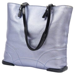 Prada S/S 2000 Metallic Pastel Blue Nappa Leather Shoulder Bag with Mesh Detail