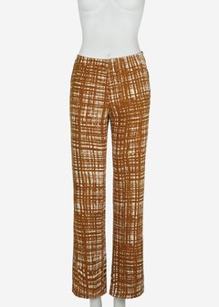 Pantalones de mezcla de seda estampados «Ugly Chic» de Prada, colección primavera-verano 1996, de la pasarela, talla IT44