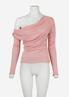 Gucci by Tom Ford Frühjahr/Sommer 2003 – Rosa Modal-Top mit schulterfreiem Cowl-Ausschnitt, Größe S