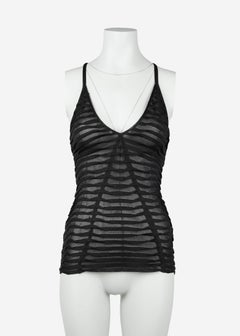 Gucci by Tom Ford Spring/Summer 2004 Sheer Ruched Knit Cross-Back Top Size XS