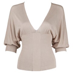 Gucci by Tom Ford Autunno/Inverno 2003 Camicetta in maglia mista seta con scollo a V profondo Taglia S