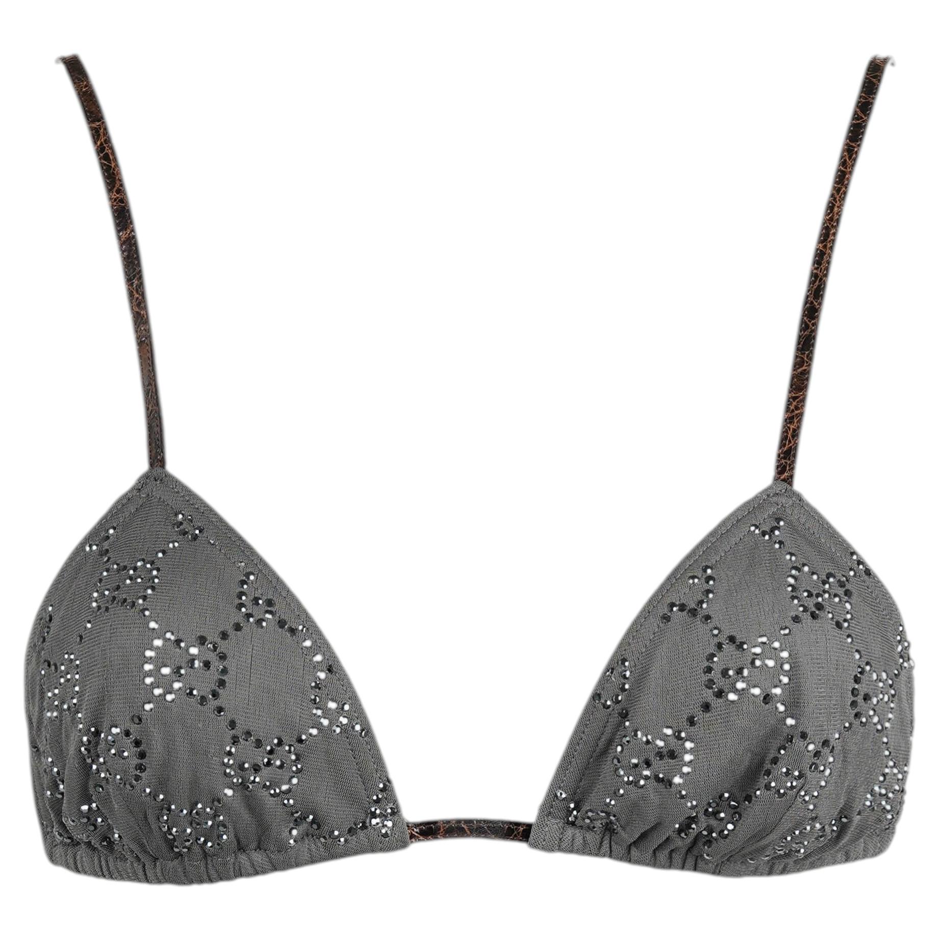 Gucci by Tom Ford Spring/Summer 1998 Crystal Embellished Bra IT42 For Sale