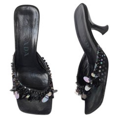 Prada Spring/Summer 2000 Embellished Sequin Mules Size 36