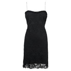 Balenciaga di Nicolas Ghesquière 2009 Abito sottoveste nero in pizzo di cotone e seta FR40