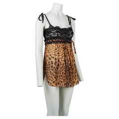 Dolce & Gabbana Mid-2000s Leopard Print Lace Babydoll Top IT42
