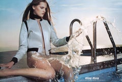 Miu Miu Spring/Summer 2000 Runway Metallic Leather Two-Piece Skirt Set