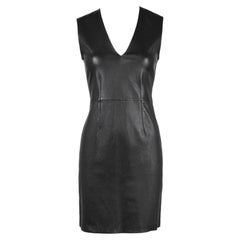 Prada 2009 Black Stretch Leather Fitted Dress IT42