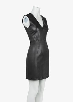 Prada 2009 Black Stretch Leather Fitted Dress IT42