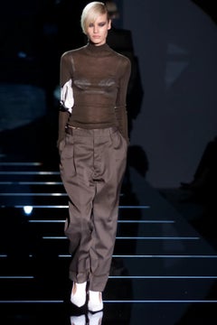Gucci by Tom Ford Spring/Summer 2001 Black Wool Mohair Runway Pants IT40
