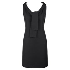 Miu Miu F/W 2000 Runway Black Sailor-Collar Tie-Front Mini Dress IT44