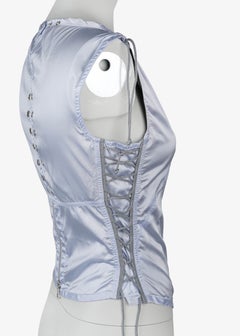 Prada Sport Spring/Summer 2000 Ice Blue Nylon Lace-Up Zip Top IT40