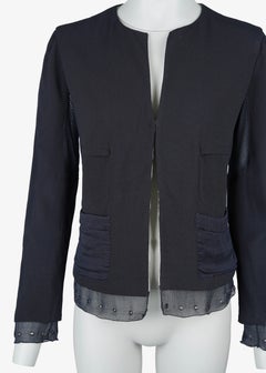 Prada Spring/Summer 2000 Runway Collection Midnight Navy Grommet Jacket IT44