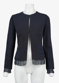 Prada Spring/Summer 2000 Runway Collection Midnight Navy Grommet Jacket IT44