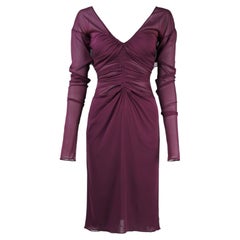 Gucci by Tom Ford S/S 2003 Purple Silk Ruched Dress, IT40