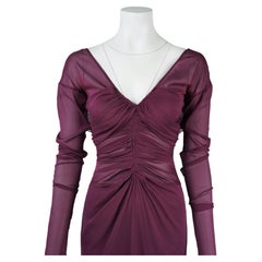 Gucci by Tom Ford S/S 2003 Purple Silk Ruched Dress, IT40