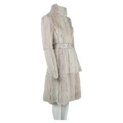 Costume National Ivory Belted Fur Coat, Attributed to F/W 2000, IT 42