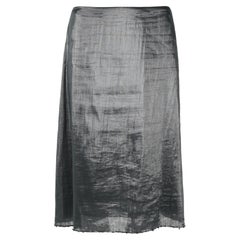 Gucci by Tom Ford 2000 Metallic Linen Beaded Skirt IT 40