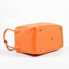 Hermes Fire Orange Taurillon Clemence Calfskin Leather 30cm Lindy Handbag
