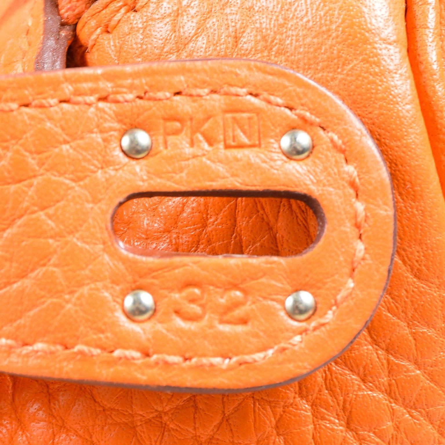 Hermes Fire Orange Taurillon Clemence Calfskin Leather 30cm Lindy Handbag For Sale 3