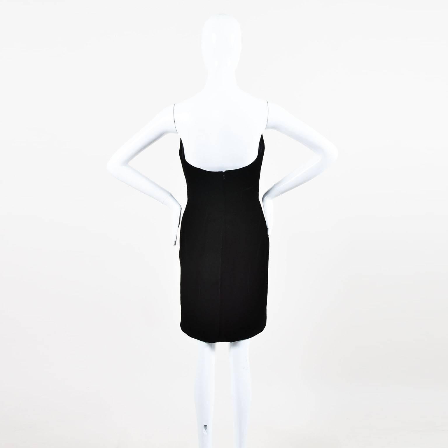 Vintage Bob Mackie Evening Black Velvet Embellished Strapless Dress SZ 6 In Good Condition For Sale In Chicago, IL