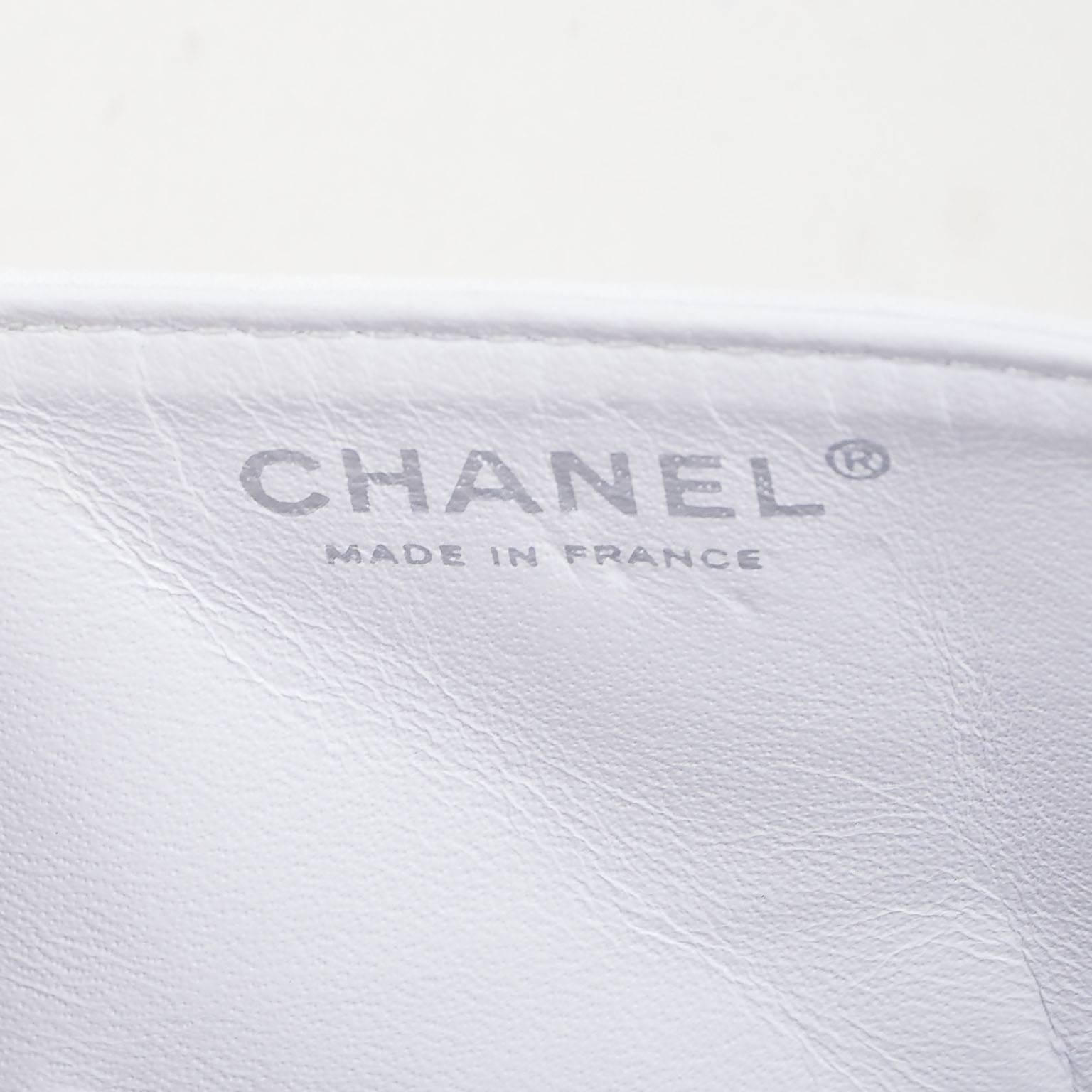 Chanel White Aged Calf Skin 