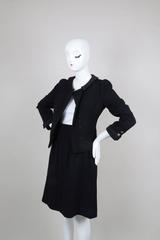 New With Tags Chanel Black Wool Quilted Jacket & Skirt Set SZ 38
