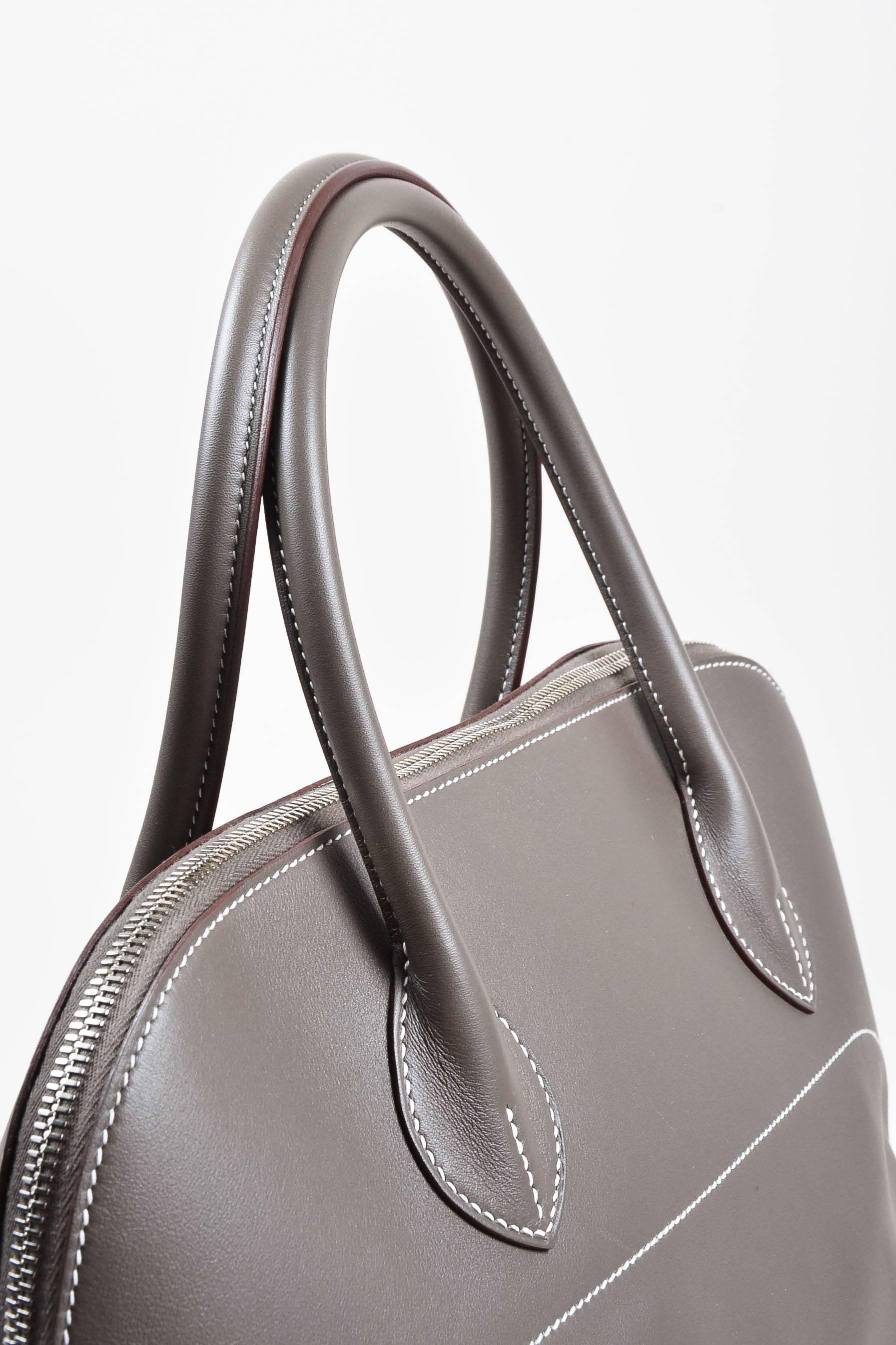 Hermes 'Vert de Gris' Gray Barenia Leather 