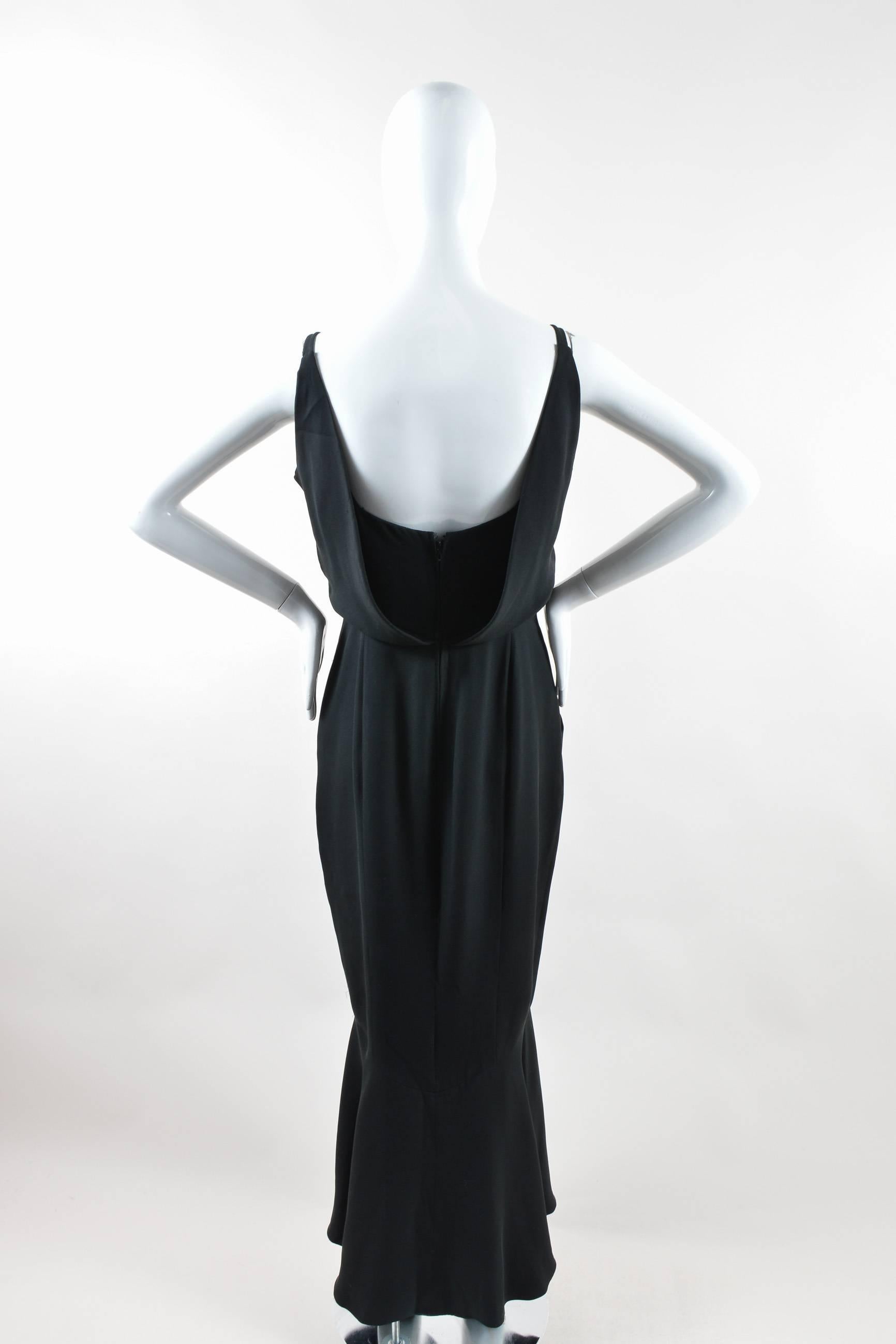 Vintage Chanel Boutique Black Silk Sleeveless Pleated Long Gown SZ 38 In Good Condition For Sale In Chicago, IL
