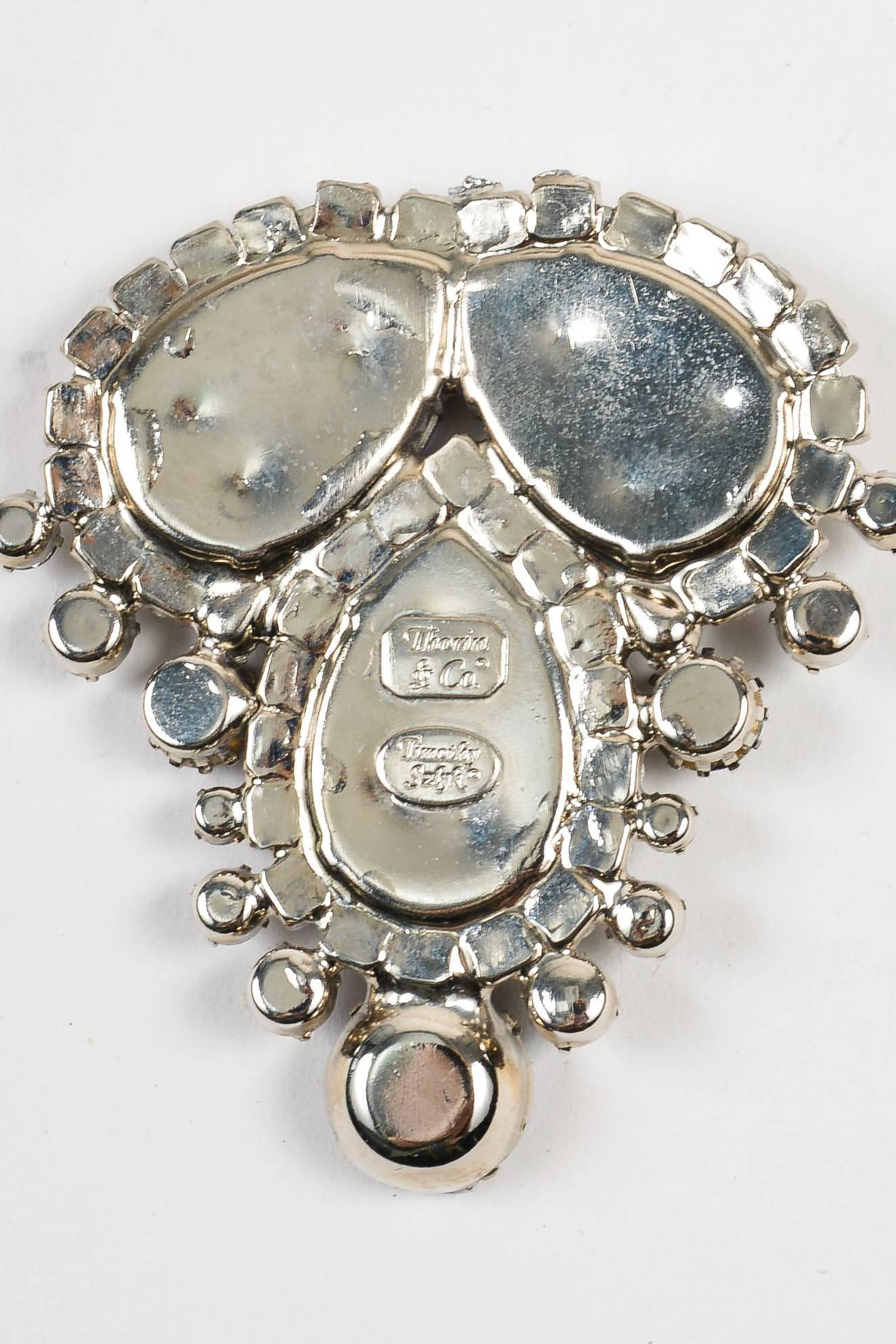 Thorin & Co Purple Navy Clear Rhinestone Gem Embellished Oversized Bib Necklace For Sale 6