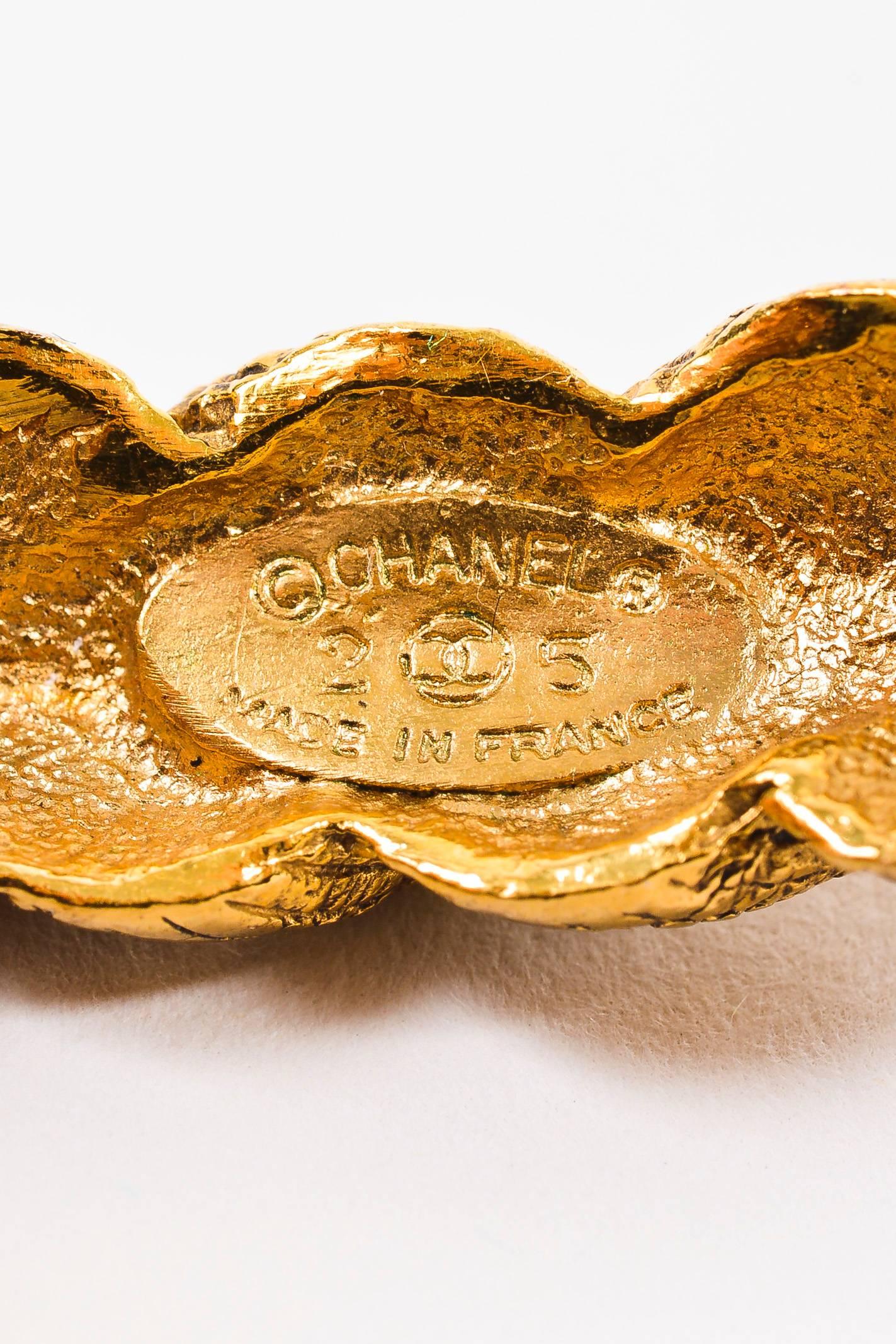 Vintage Chanel Gold Tone Textured Etched Rope Set of 3 Bangle Bracelets For Sale 3
