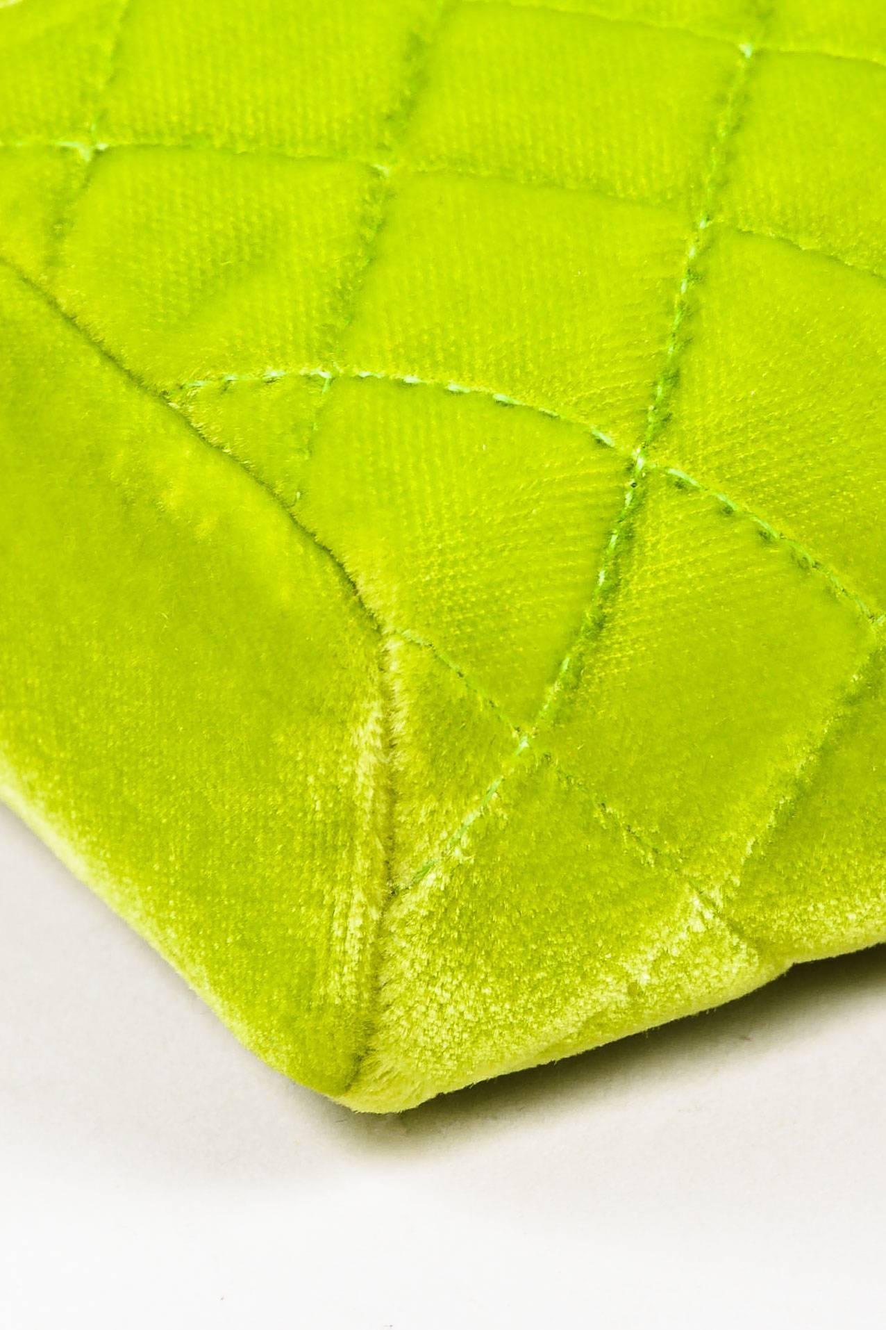 green quilted clutch bag
