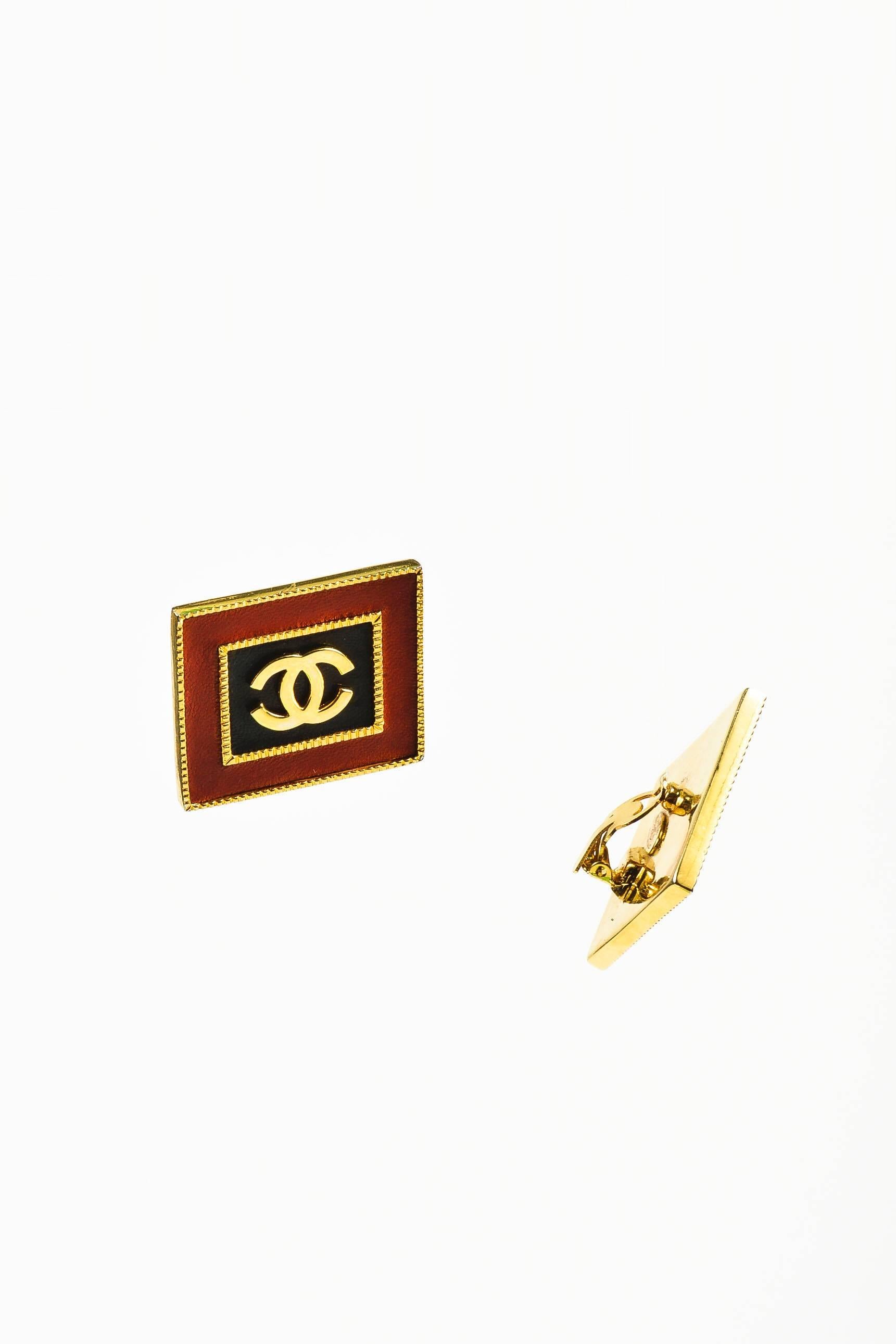 Comes with box. Vintage Chanel earrings from Collection 26, circa 1989. This very rare design emulates the exaggerated style of the 80's. With a tailored blouse or slouchy t-shirt, these unique earrings add instant style cred to any ensemble. Square
