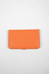 Hermes Togo "Capucine Orange" Leather Dogon Combo Wallet