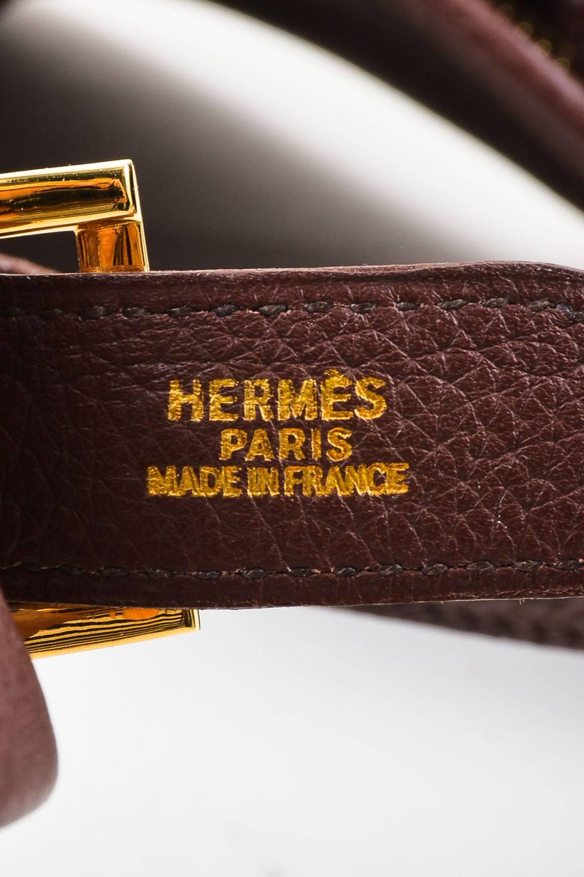 Hermes Burgundy Clemence Leather 