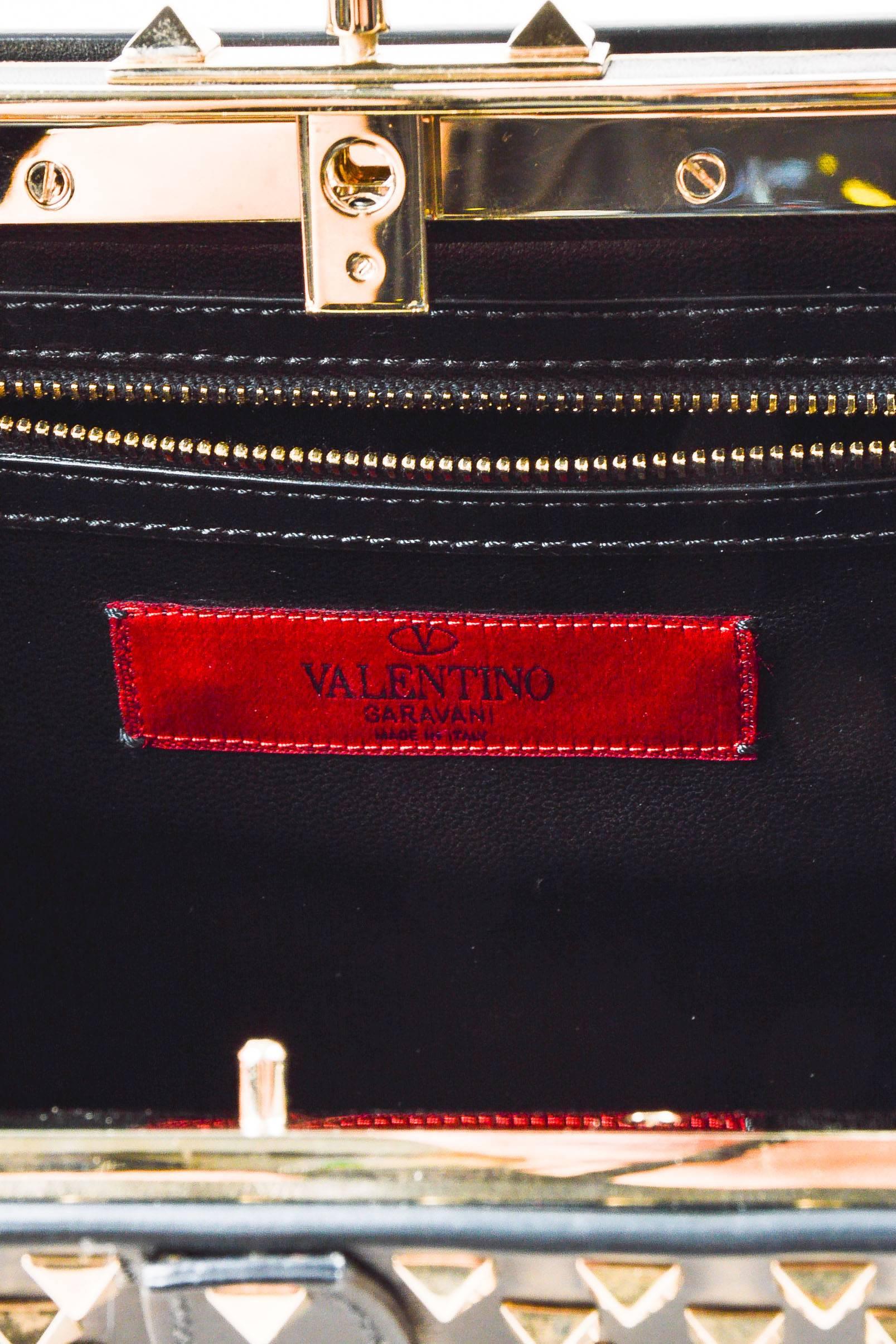 Valentino Noir Black Leather Pyramid Studded 