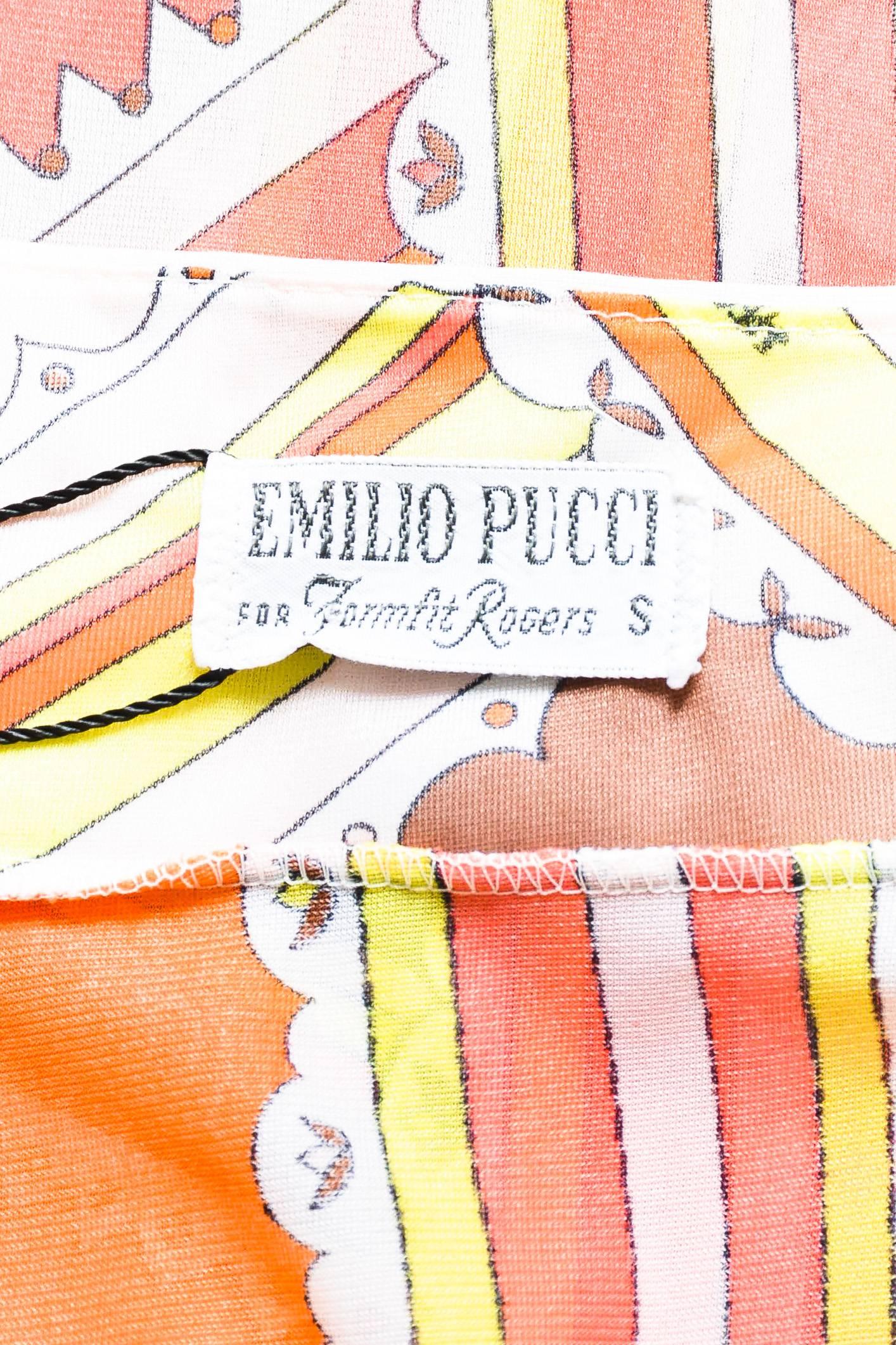 Women's Vintage Emilio Pucci for Formfit Rogers Multicolor Jersey Maxi Dress SZ S For Sale