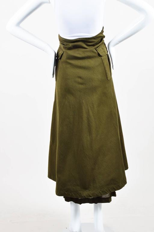 Vintage Comme des Garcons Army Green Pocketed Long A Line Skirt Size ...