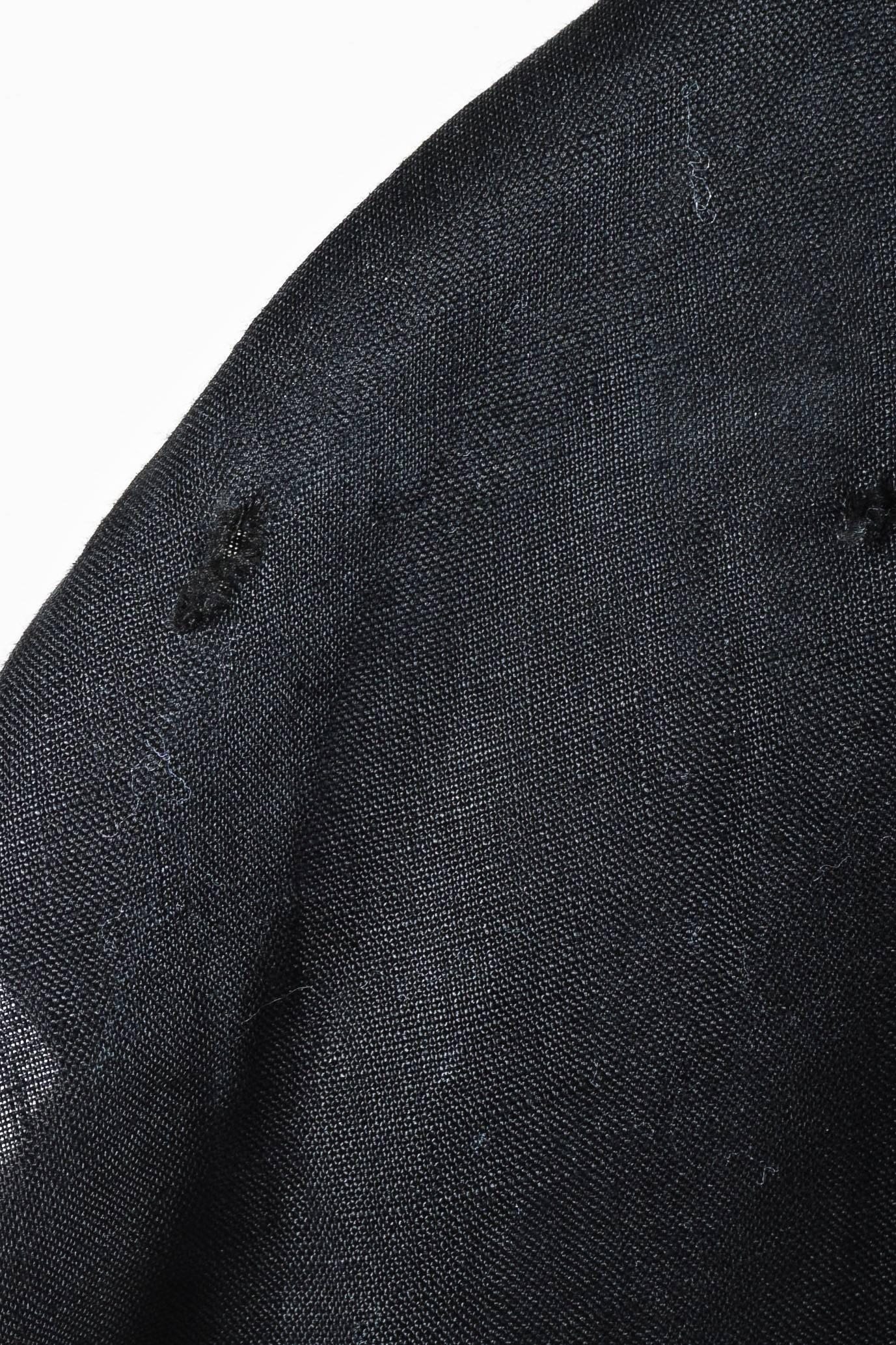 Vintage Fendi 365 Black Linen Button Front Drape Dress SZ 40 For Sale 1